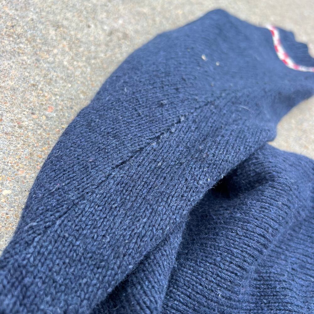 Vintage Croft and Barrow Blue Americana Snowman Winter Christmas Cardigan LARGE - Picture 5 of 10